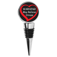 Warning: May Relieve Stress Heart Wine Stopper